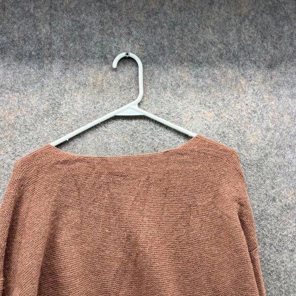 Peruvian Connection Sweater Women Medium Brown Alpaca Blend Knit V Neck Pullover - Picture 8 of 9